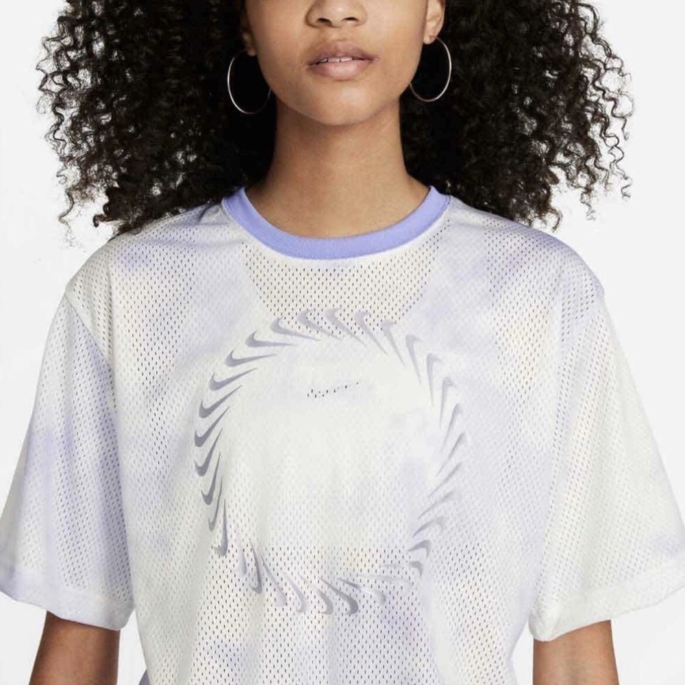 Nike Women's Crop Top Sportswear Icon Clash Mesh Shirt Size 3XL Lavender